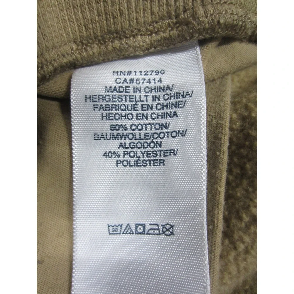 True Religion Mens Sweat Shorts Tan Khaki Horseshoe Logo Raw Hem Fleece Size L